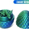 3D Printed Dragon in Egg, Dragon Eggs with Dragon Inside for Boys Kids Home Decor,Executive Articulated Crystal Dragon Fidget Desk Toys (Green) - Image 2