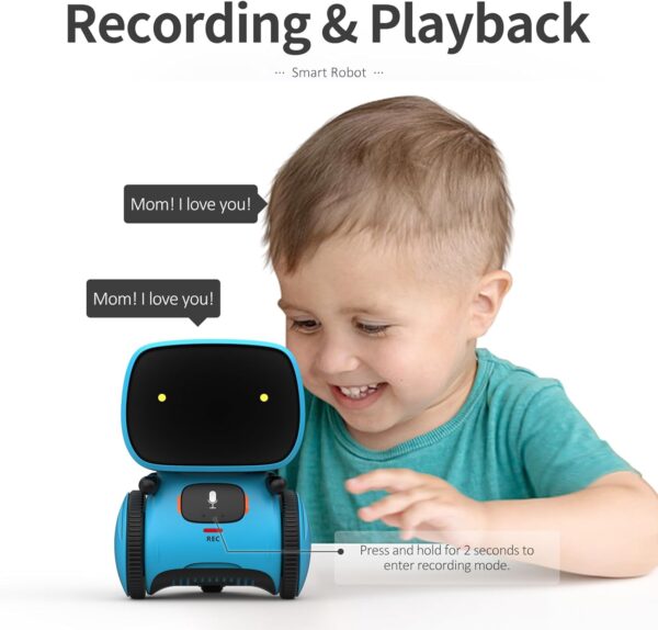 GILOBABY Kids Robot Toys, Interactive Robot Companion Smart Talking Robot with Voice Control Touch Sensor, Dancing, Singing, Recording, Repeat, Birthday Gifts for Boys Ages 3+ Years (Blue) - Image 2