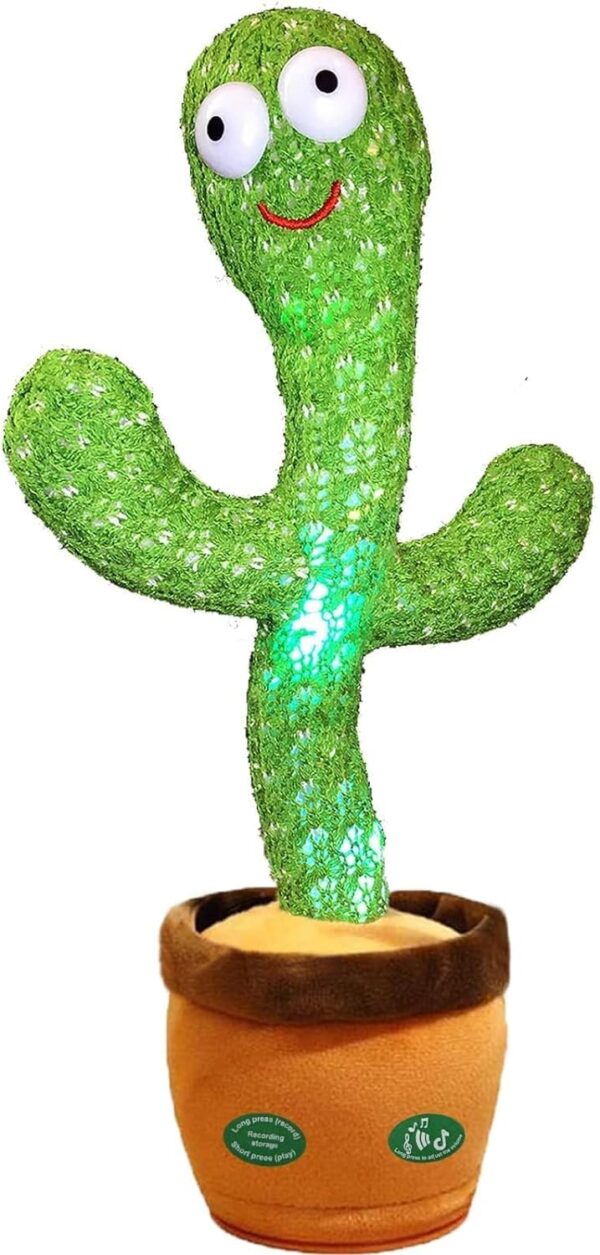 Pbooo Dancing Cactus Mimicking Toy,Talking Repeat Singing Sunny Cactus Toy 120 Pcs Songs for Baby 15S Record Your Sound Sing+Dancing+Recording+LED