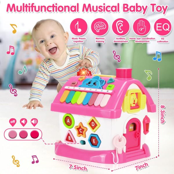 Toys for 1+ Year Old Girl Gifts: Montessori Musical Toddler Toys Age 1-2 - 8-in-1 Multi-Functional House Educational Baby Toys 6-12 12-18 Months - First Birthday Gift for 1 2 Year Old Girls Boys Kids - Image 2