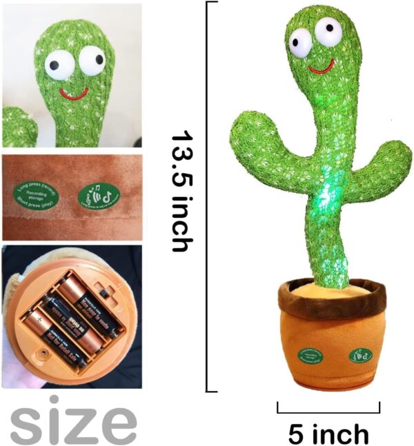 Pbooo Dancing Cactus Mimicking Toy,Talking Repeat Singing Sunny Cactus Toy 120 Pcs Songs for Baby 15S Record Your Sound Sing+Dancing+Recording+LED - Image 8