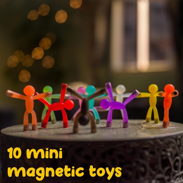 Boxgear 10 Pcs Mini Man Magnetic Toy, Translucent Novelty Toys, Rubber Magnet Men Toy Fridge Magnets Humanoid Magnetic Toy Kids Travel Toys (Multicolor) - Image 2