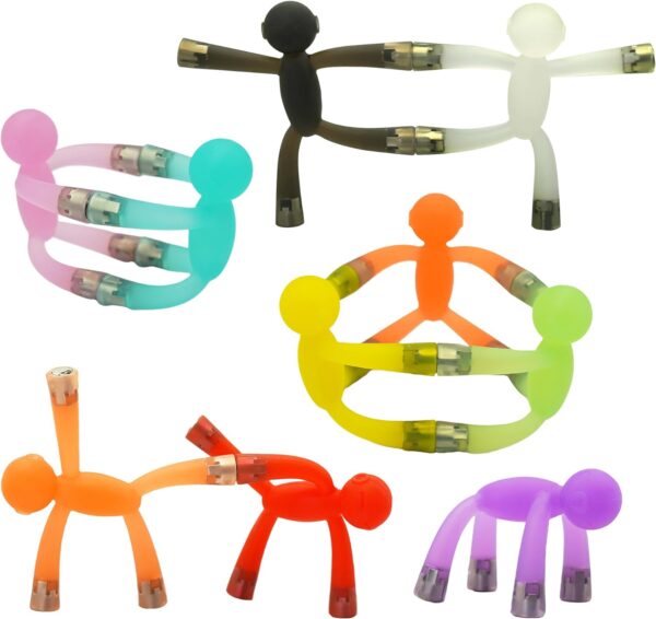 Boxgear 10 Pcs Mini Man Magnetic Toy, Translucent Novelty Toys, Rubber Magnet Men Toy Fridge Magnets Humanoid Magnetic Toy Kids Travel Toys (Multicolor)