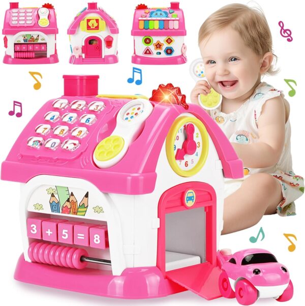 Toys for 1+ Year Old Girl Gifts: Montessori Musical Toddler Toys Age 1-2 - 8-in-1 Multi-Functional House Educational Baby Toys 6-12 12-18 Months - First Birthday Gift for 1 2 Year Old Girls Boys Kids