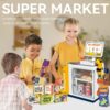 Cash Register Playset for Kids - 48PCS Pretend Play Money, Calculator, Scanner, Credit Card and Play Food for Boys and Girls Ages 3+ (668-125) - Image 6