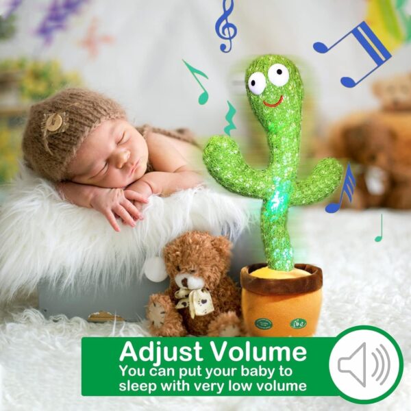 Pbooo Dancing Cactus Mimicking Toy,Talking Repeat Singing Sunny Cactus Toy 120 Pcs Songs for Baby 15S Record Your Sound Sing+Dancing+Recording+LED - Image 4