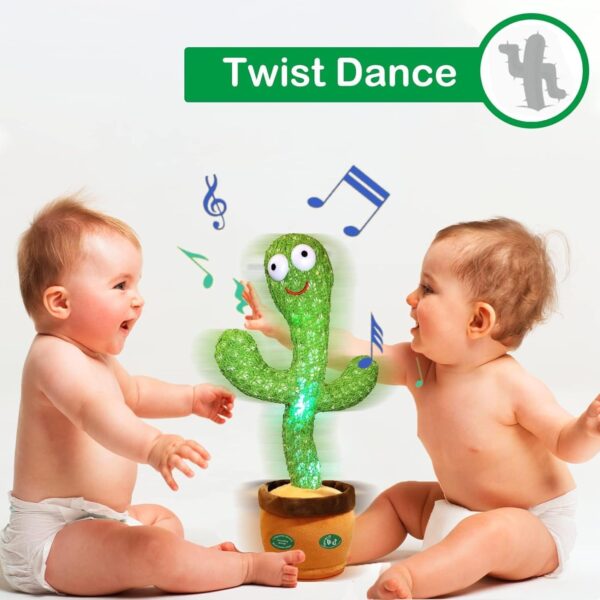 Pbooo Dancing Cactus Mimicking Toy,Talking Repeat Singing Sunny Cactus Toy 120 Pcs Songs for Baby 15S Record Your Sound Sing+Dancing+Recording+LED - Image 9