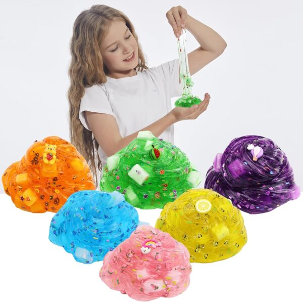 Jelly Cube Clear Slime Kit 8 Pack for Kids, Crunchy Slime, Stress Relief Toy, Party Favors for Girl Boys 6 7 8 9 10 11 12 - Image 5