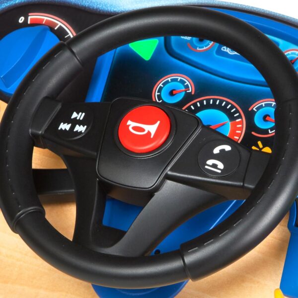 Melissa & Doug Vroom & Zoom Interactive Wooden Dashboard Steering Wheel Pretend Play Driving Toy - FSC Certified - Image 10