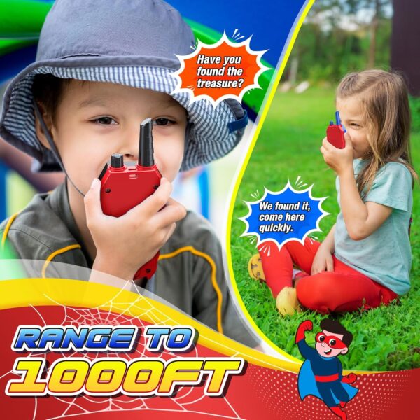 Spider Walkie Talkies for Kids: Toys Gifts for 3 4 5 6 7 8 9 Year Old Boys Girls Ages 5-7 Kids Walkie Talkies 2 Pack Outdoor Hiking 2 Way Radio Toy for 3-12 Year Old Boy Girl Birthday Gift Age 3-6 - Image 2