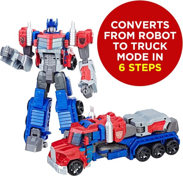 Transformers Toys Heroic Optimus Prime Action Figure - Timeless Large-Scale Figure, Changes into Toy Truck - Toys for Kids 6 and Up, 11-inch (Amazon Exclusive) - Image 2