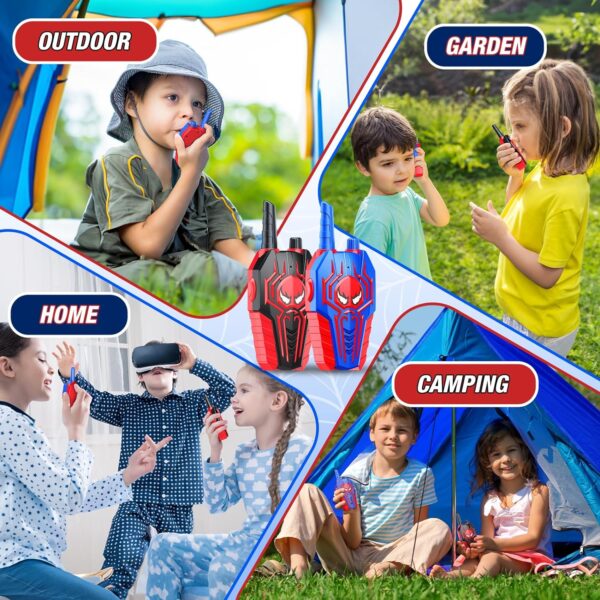 Spider Walkie Talkies for Kids: Toys Gifts for 3 4 5 6 7 8 9 Year Old Boys Girls Ages 5-7 Kids Walkie Talkies 2 Pack Outdoor Hiking 2 Way Radio Toy for 3-12 Year Old Boy Girl Birthday Gift Age 3-6 - Image 4