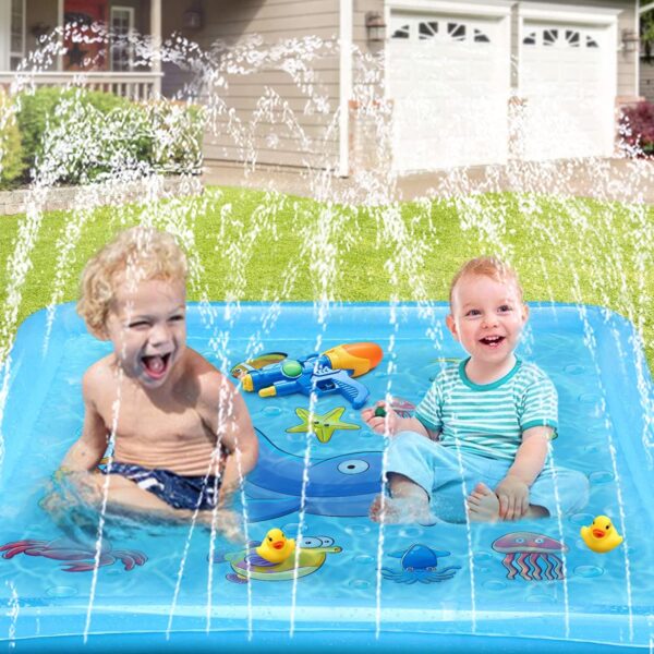 Growsland Splash Pad for Toddlers, Outdoor Sprinkler for Kids, 67" Summer Water Toys Inflatable Wading Baby Pool Fun Gifts for 3 4 5 6 7 8 9 Years Old Boy Girl Backyard Garden Lawn Outdoor Games - Image 7