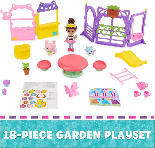 Gabby’s Dollhouse, Kitty Fairy Garden Party, 18-Piece Playset with 3 Toy Figures, Surprise Toys & Dollhouse Accessories, Kids Toys for Girls & Boys 3+ - Image 3