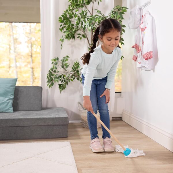 Melissa & Doug Let's Play House Dust! Sweep! Mop! 6 Piece Pretend Play Set - Toddler Toy Cleaning Set, Pretend Home Cleaning Play Set, Kids Broom And Mop Set For Ages 3+ - Image 5