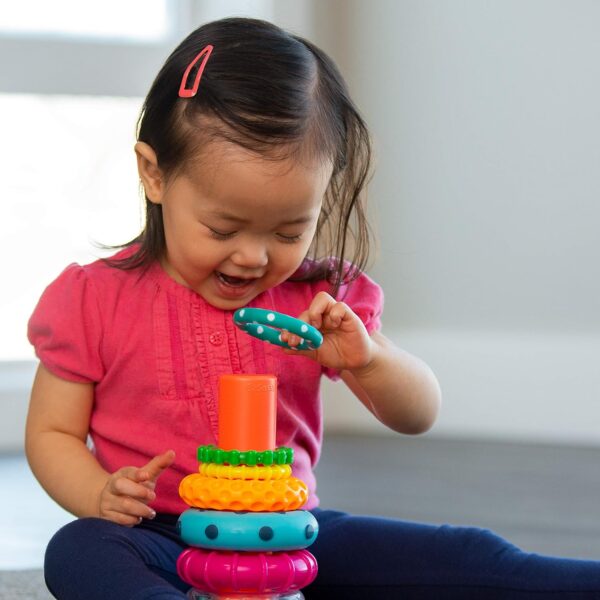 Sassy Stacks of Circles Stacking Ring STEM Learning Toy, Age 6+ Months, Multi, 9 Piece Set - Image 5