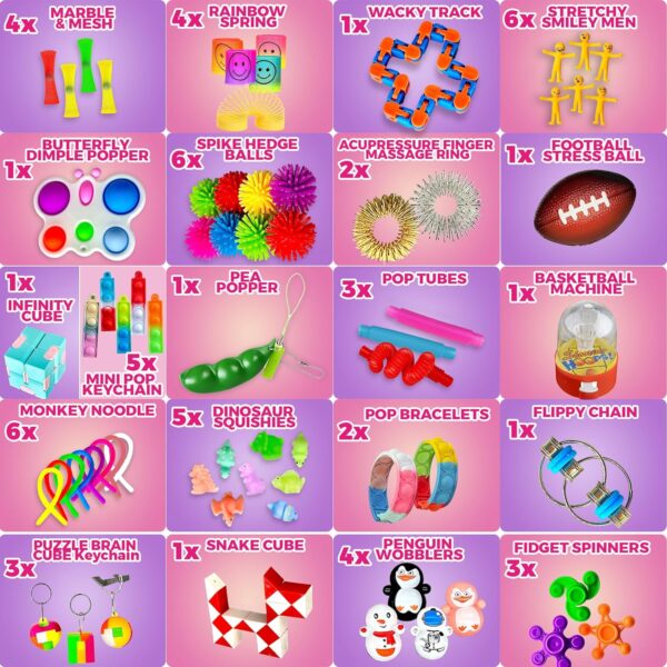 120 Pack Fidget Toys Set,Pop Sensory Party Favors Gifts for Kids Adults Boy Girl ADHD Autism Stress Relief Stocking Stuffers Autistic Bulk Goodie Bag Pinata Filler Treasure Box Classroom Prizes School - Image 5