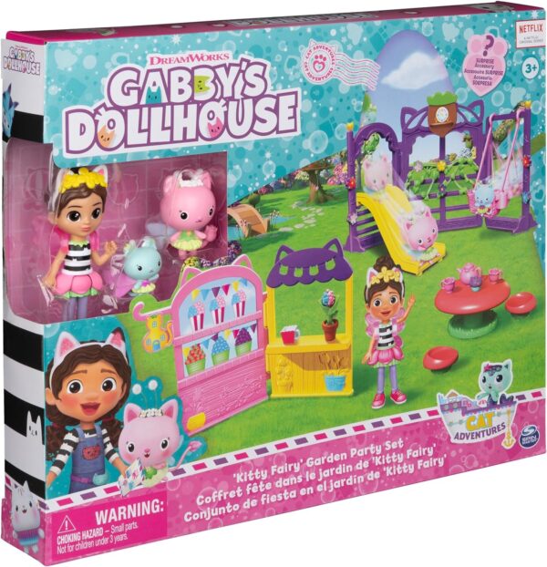 Gabby’s Dollhouse, Kitty Fairy Garden Party, 18-Piece Playset with 3 Toy Figures, Surprise Toys & Dollhouse Accessories, Kids Toys for Girls & Boys 3+ - Image 9